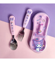 Kuromi spoon fork case set