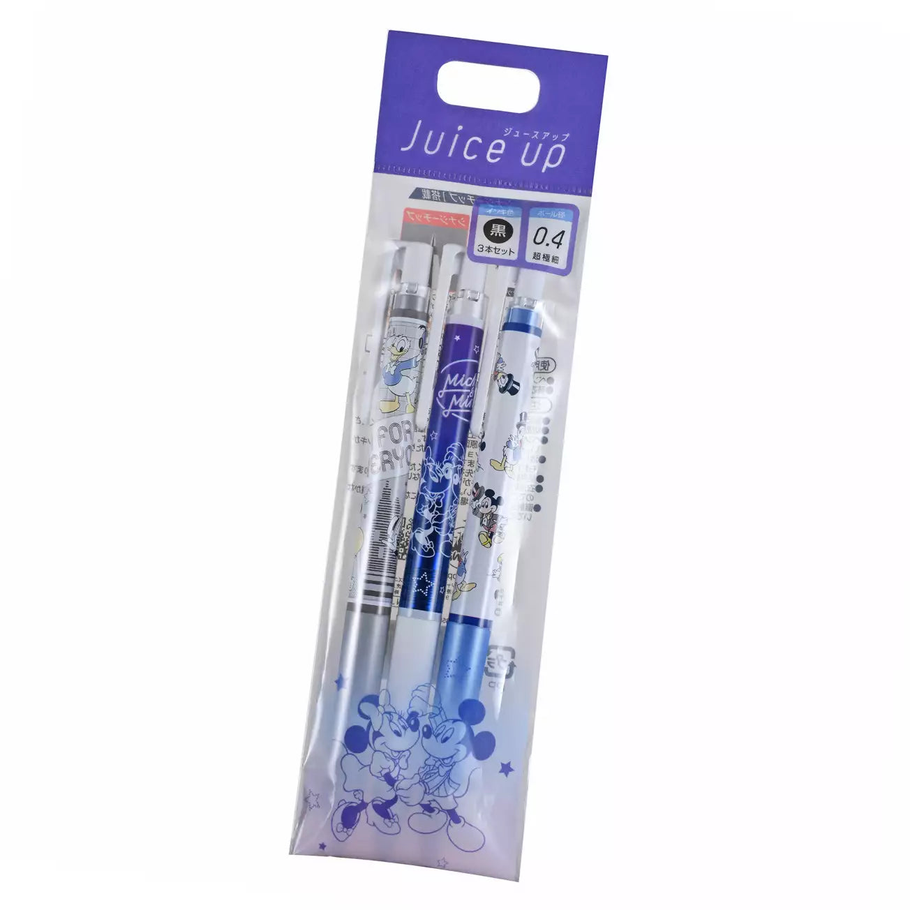 Mickey, Minnie and Donald Juice Up 0.4 Gel Ink Ballpoint Pen Set