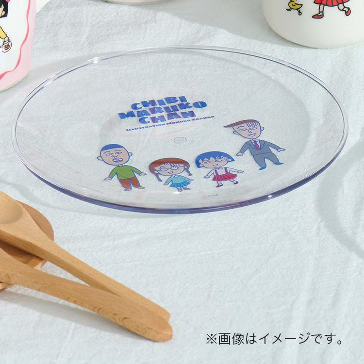 Chibi Maruko-Chan Clear Plate 18cm - Friends