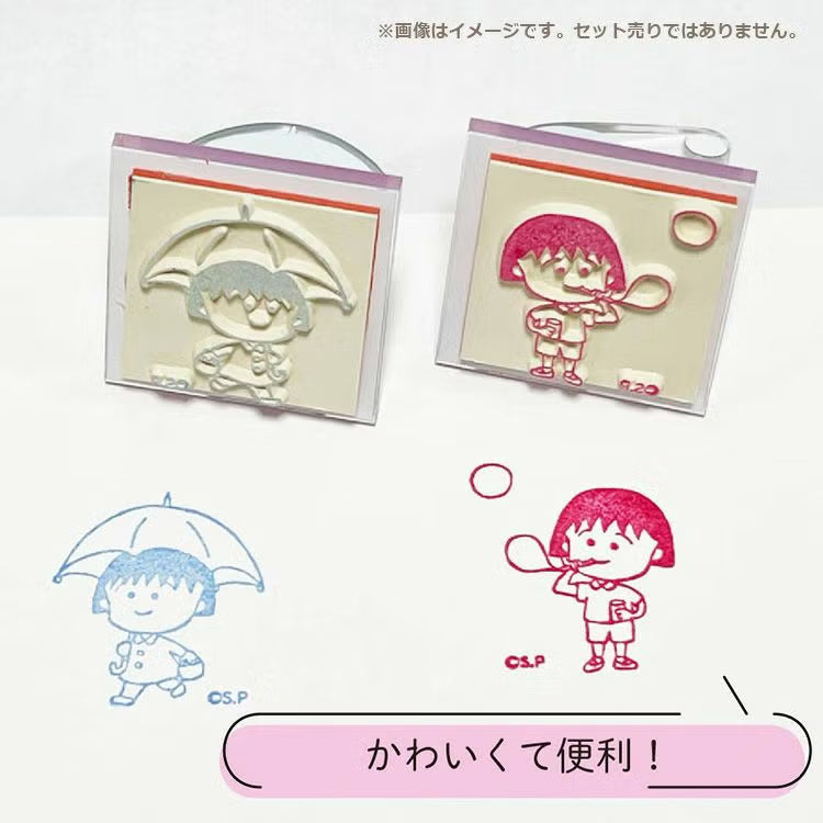 Chibi Maruko-Chan Acrylic Stand Stamp - Soap Bubbles