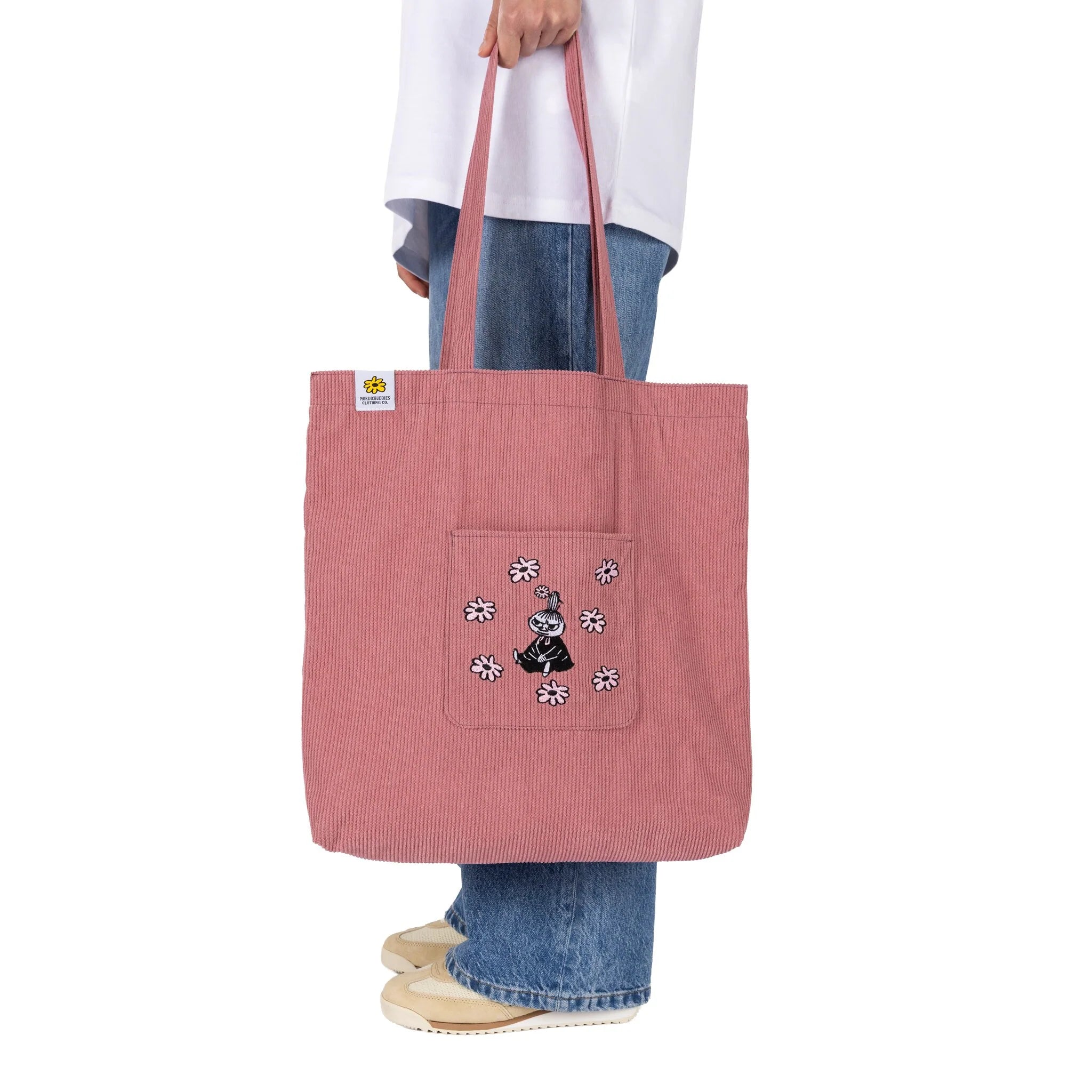Moomin Embroidered Tote Bag by Nordicbuddies - Little My/Pink