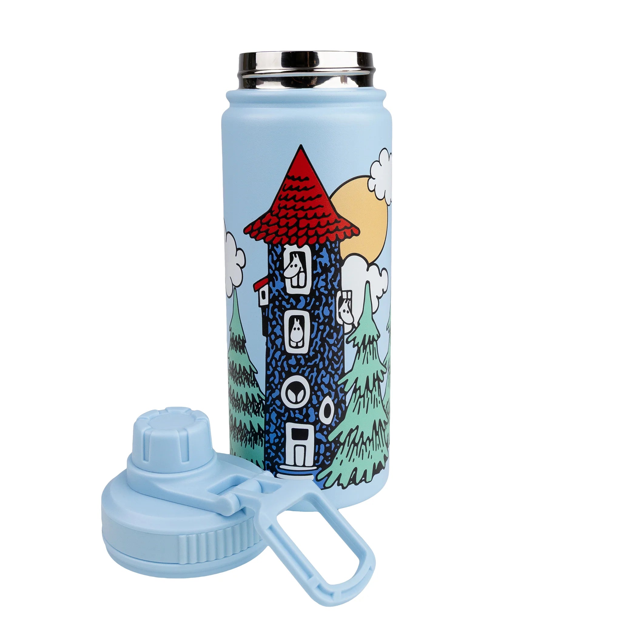 Moomin Stainless Steel Insulated Bottle by Nordicbuddies - Moominhouse/Blue