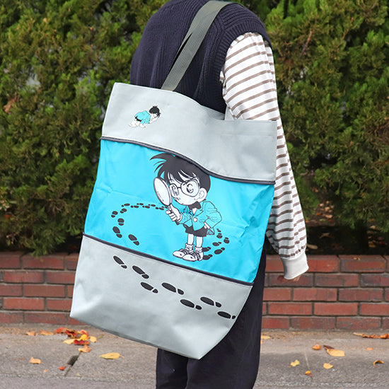 Detective Conan footprint Stretchable tote bag - Conan city