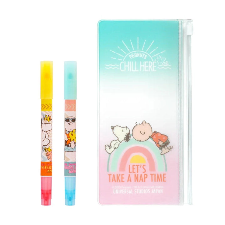 USJ Snoopy and Charlie Brown Marker set with case