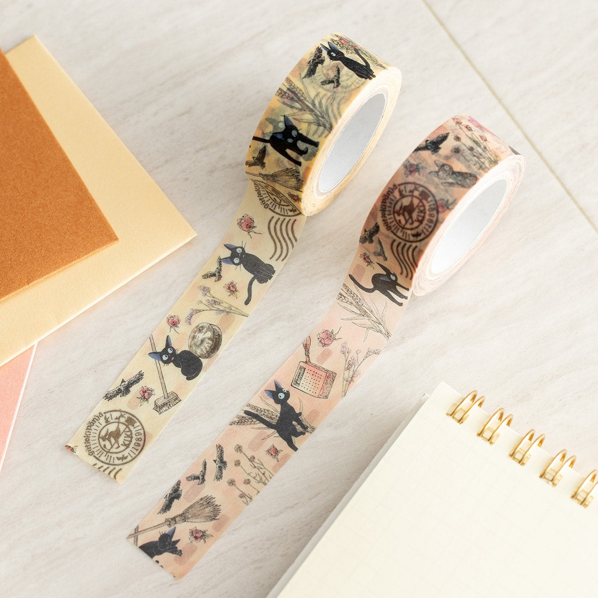 Kiki's Delivery Service Masking Tape Jiji's Pattern - Set of 2