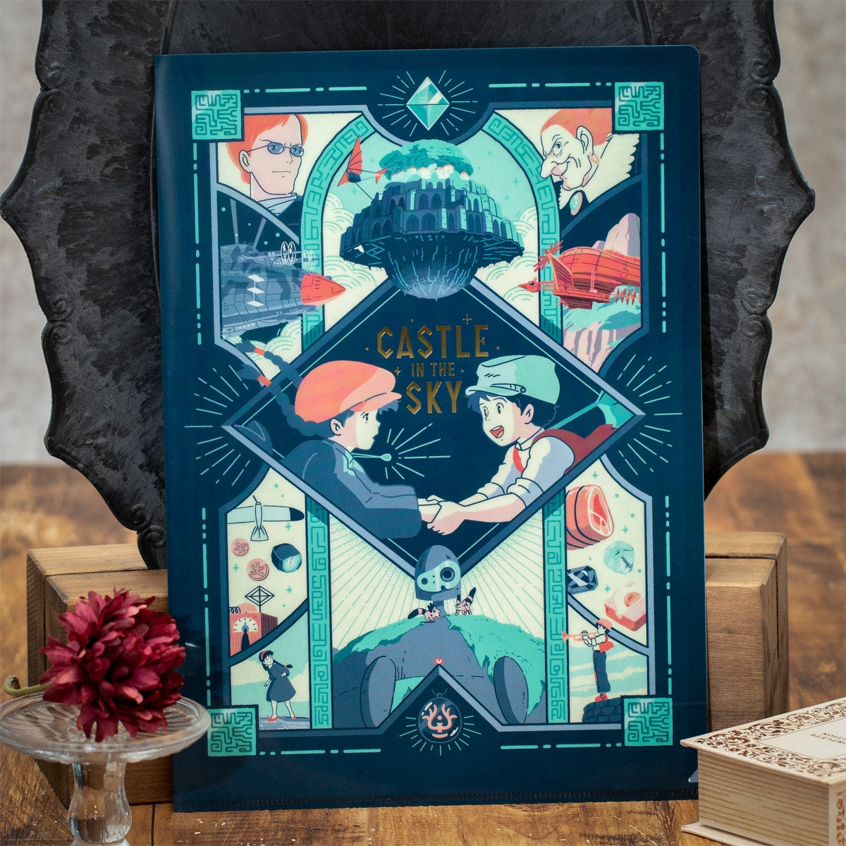 Castle in the Sky Clear File Retro Frame