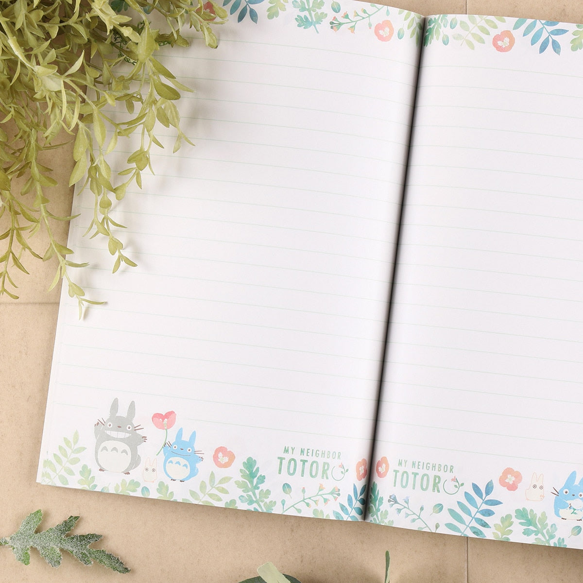 My Neighbor Totoro Notebook Colorful Leaf Pattern