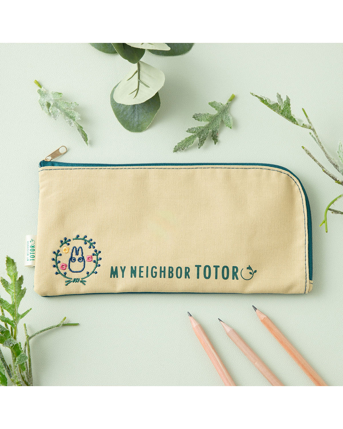 My Neighbor Totoro Pencil Case Colorful Leaf Pattern