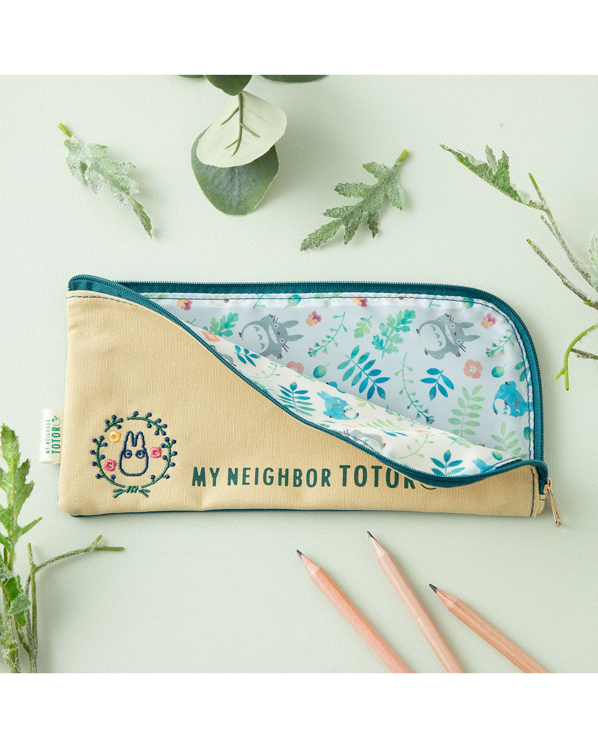 My Neighbor Totoro Pencil Case Colorful Leaf Pattern