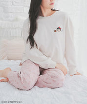 Chibi Maruko-Chan Loungewear (Top and Bottom Set) - Ivory & Pink