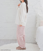 Chibi Maruko-Chan Loungewear (Top and Bottom Set) - Ivory & Pink