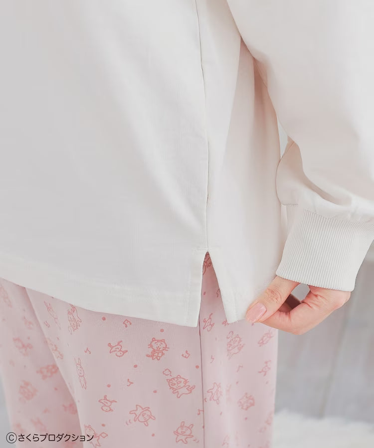 Chibi Maruko-Chan Loungewear (Top and Bottom Set) - Ivory & Pink