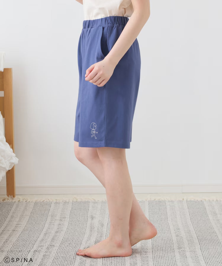 Chibi Maruko-Chan Loungewear (Top and Bottom Set) - Off-White Blue