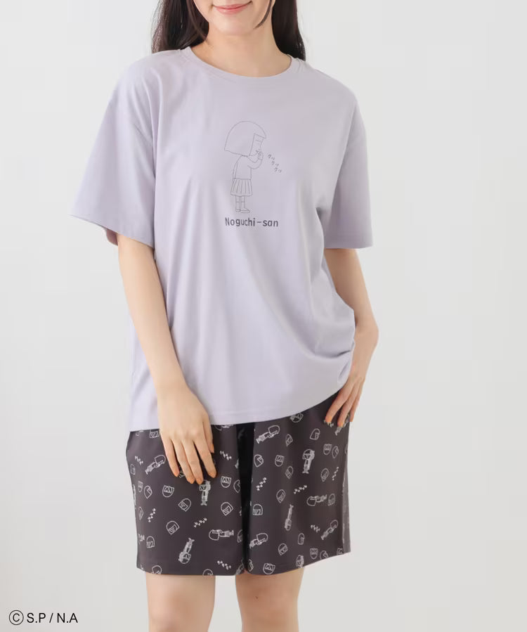 Chibi Maruko-Chan Loungewear (Top and Bottom Set) - Purple & Grey