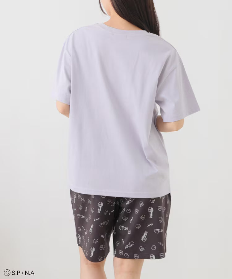Chibi Maruko-Chan Loungewear (Top and Bottom Set) - Purple & Grey