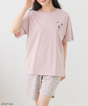 Chibi Maruko-Chan Loungewear (Top and Bottom Set) - Pink & Grey