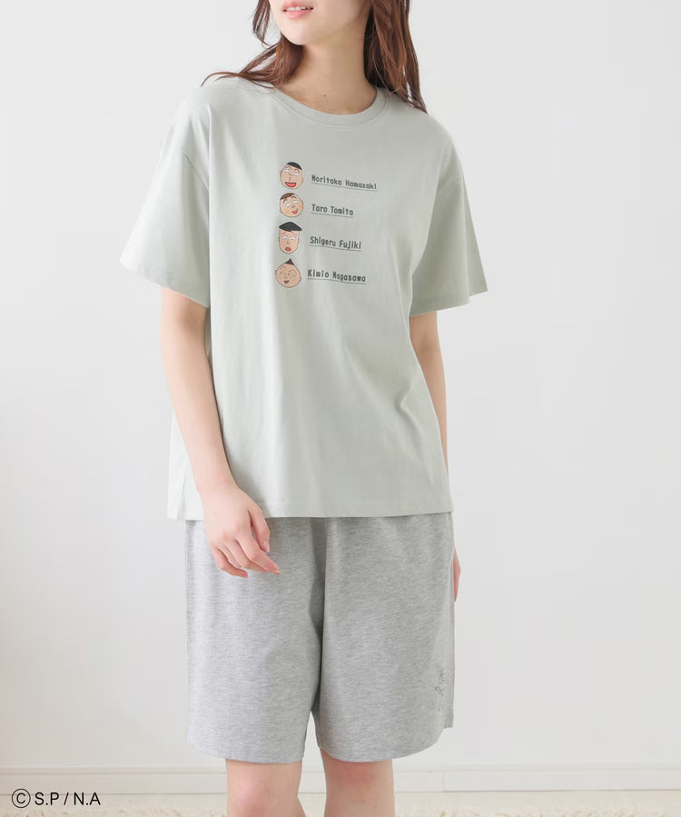 Chibi Maruko-Chan Loungewear (Top and Bottom Set) - Mint & Grey