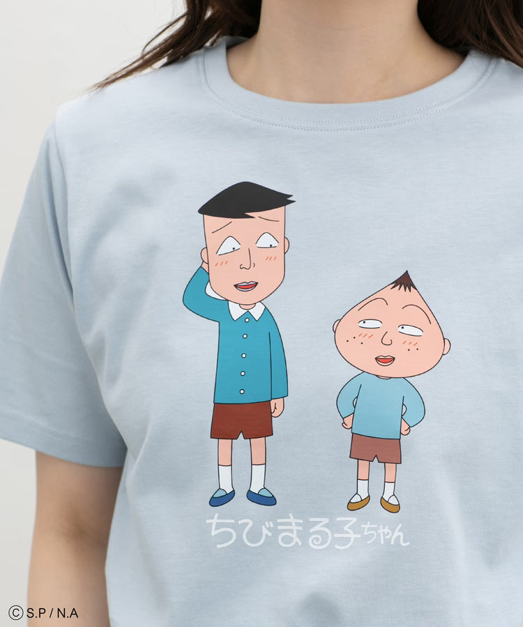Chibi Maruko-Chan Short Sleeve T-Shirt - Blue