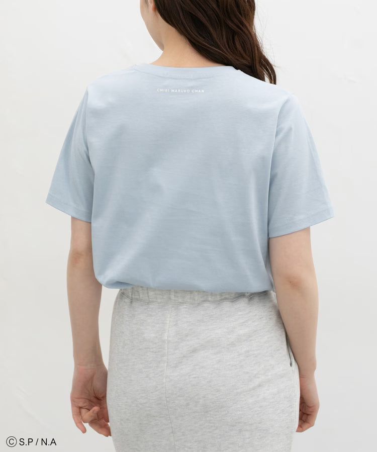 Chibi Maruko-Chan Short Sleeve T-Shirt - Blue