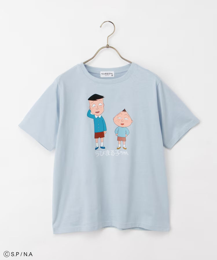 Chibi Maruko-Chan Short Sleeve T-Shirt - Blue