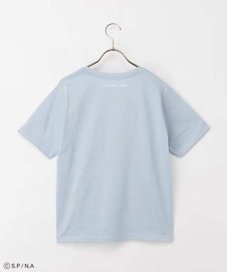Chibi Maruko-Chan Short Sleeve T-Shirt - Blue
