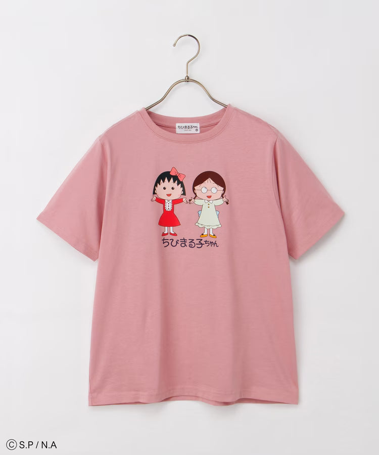 Chibi Maruko-Chan Short Sleeve T-Shirt - Pink