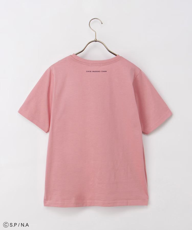 Chibi Maruko-Chan Short Sleeve T-Shirt - Pink
