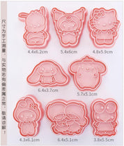 Sanrio Cookie Cutter DIY Baking Mold - 8 Pieces Set