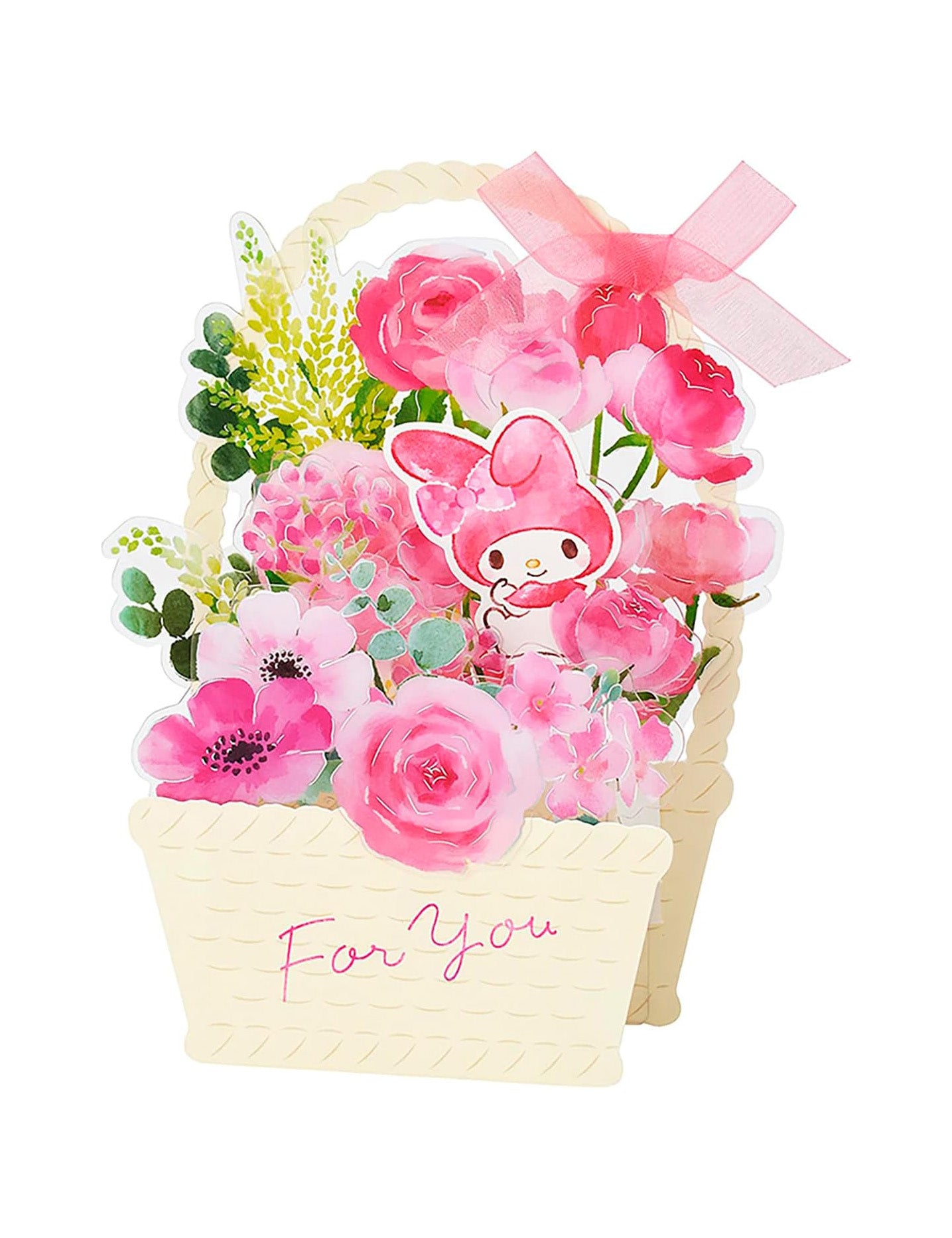 Sanrio My Melody Flower Basket Greeting Card
